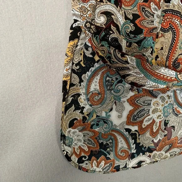 Anthropologie Fig & Flower Floral Paisley Tunic Shirt Sheath 3/4 Sleeves Large - Picture 4 of 10